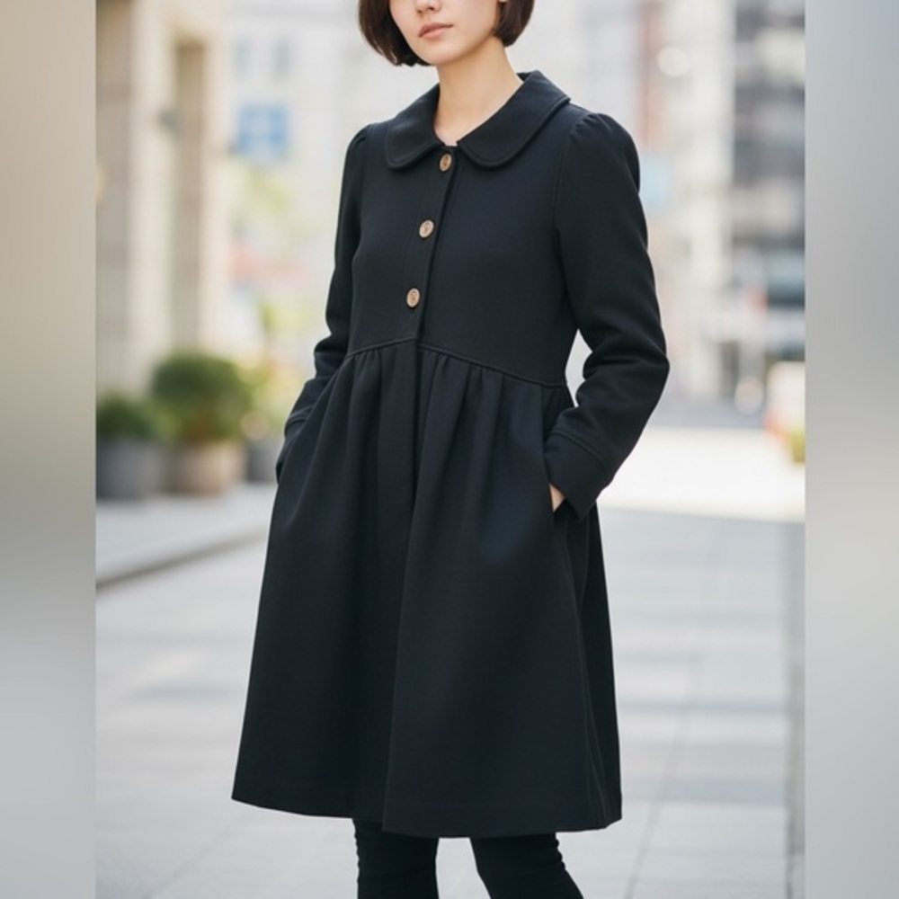 Juicy Couture Vintage Black Women's Swing Line Coat Size L